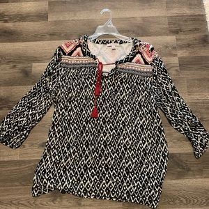 Pattered peasant top